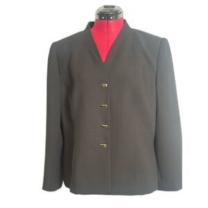 Kasper ASL Classic Suit Blazer Women's Size 14 Black 4-Button